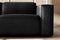 Valencia Emery Leather Sectional Sofa, Recliner Three Seats with Left Chaise, Black