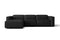 Valencia Emery Leather Sectional Sofa, Recliner Three Seats with Left Chaise, Black