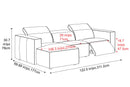 Valencia Emery Leather Sectional Sofa, Recliner Three Seats with Left Chaise, Black