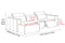 Valencia Emery Leather Sectional Sofa, Recliner Three Seats with Left Chaise, Black
