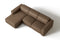 Valencia Emery Leather Sectional Sofa, Recliner Three Seats with Left Chaise, Brown