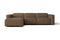 Valencia Emery Leather Sectional Sofa, Recliner Three Seats with Left Chaise, Brown