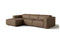 Valencia Emery Leather Sectional Sofa, Recliner Three Seats with Left Chaise, Brown
