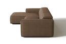 Valencia Emery Leather Sectional Sofa, Recliner Three Seats with Left Chaise, Brown