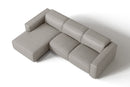 Valencia Emery Leather Sectional Sofa, Recliner Three Seats with Left Chaise, Light Grey