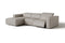 Valencia Emery Leather Sectional Sofa, Recliner Three Seats with Left Chaise, Light Grey