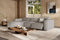 Valencia Emery Leather Sectional Sofa, Recliner Three Seats with Left Chaise, Light Grey