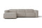 Valencia Emery Leather Sectional Sofa, Recliner Three Seats with Left Chaise, Light Grey