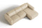 Valencia Emery Leather Sectional Sofa, Recliner Three Seats with Right Chaise, Beige