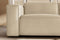 Valencia Emery Leather Sectional Sofa, Recliner Three Seats with Right Chaise, Beige
