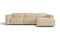 Valencia Emery Leather Sectional Sofa, Recliner Three Seats with Right Chaise, Beige