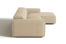 Valencia Emery Leather Sectional Sofa, Recliner Three Seats with Right Chaise, Beige