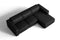Valencia Emery Leather Sectional Sofa, Recliner Three Seats with Right Chaise, Black
