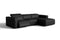 Valencia Emery Leather Sectional Sofa, Recliner Three Seats with Right Chaise, Black