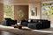 Valencia Emery Leather Sectional Sofa, Recliner Three Seats with Right Chaise, Black