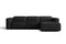 Valencia Emery Leather Sectional Sofa, Recliner Three Seats with Right Chaise, Black