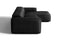 Valencia Emery Leather Sectional Sofa, Recliner Three Seats with Right Chaise, Black
