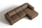 Valencia Emery Leather Sectional Sofa, Recliner Three Seats with Right Chaise, Brown