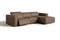 Valencia Emery Leather Sectional Sofa, Recliner Three Seats with Right Chaise, Brown
