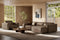 Valencia Emery Leather Sectional Sofa, Recliner Three Seats with Right Chaise, Brown