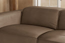 Valencia Emery Leather Sectional Sofa, Recliner Three Seats with Right Chaise, Brown