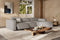 Valencia Emery Leather Sectional Sofa, Recliner Three Seats with Right Chaise, Light Grey