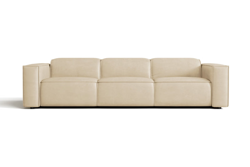 Valencia Emery Leather Recliner Three Seats Sofa, Beige