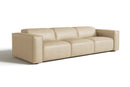 Valencia Emery Leather Recliner Three Seats Sofa, Beige