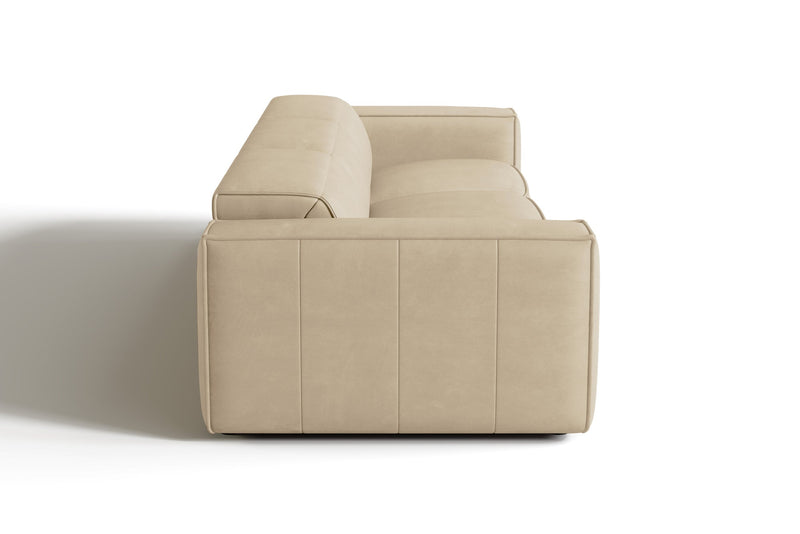 Valencia Emery Leather Recliner Three Seats Sofa, Beige