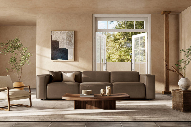 Valencia Emery Leather Recliner Three Seats Sofa, Brown