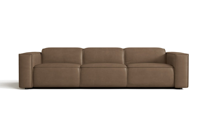 Valencia Emery Leather Recliner Three Seats Sofa, Brown