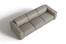 Valencia Emery Leather Recliner Three Seats Sofa, Light Grey