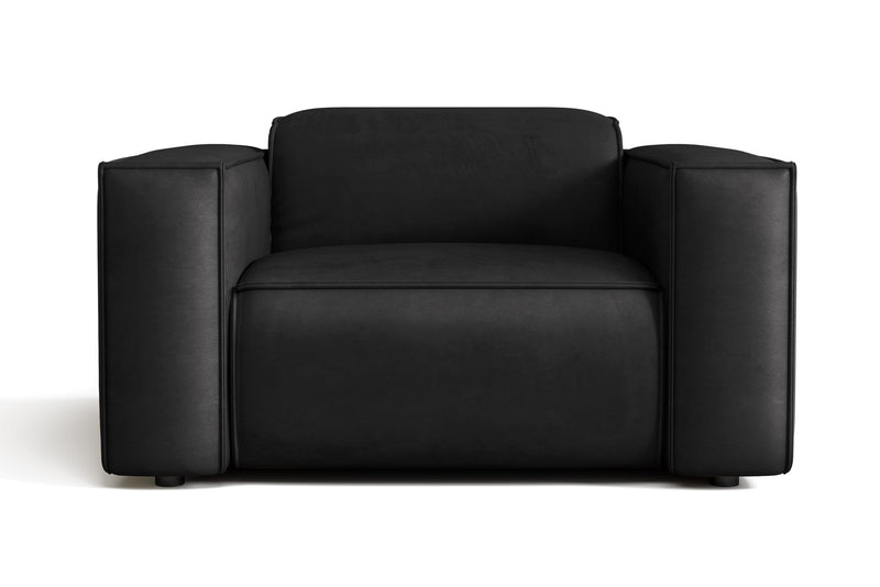 Valencia Emery Top Grain Leather Recliner Seat, Black