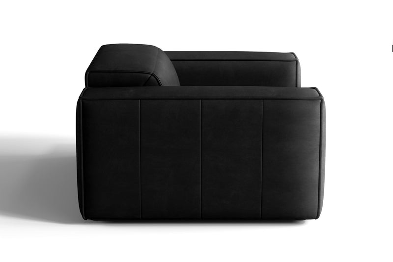 Valencia Emery Top Grain Leather Recliner Seat, Black