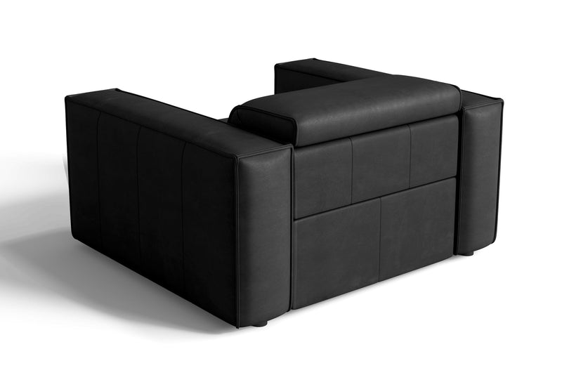 Valencia Emery Top Grain Leather Recliner Seat, Black