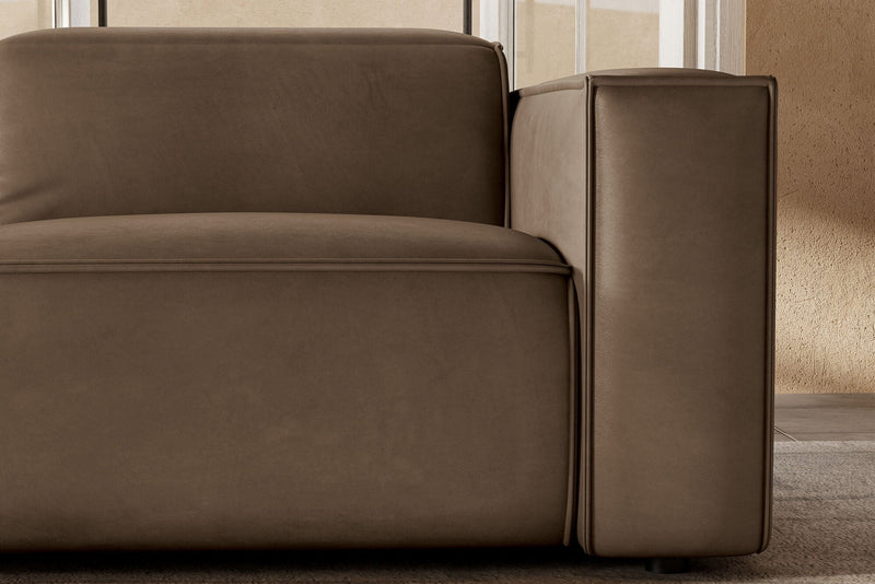 Valencia Emery Top Grain Leather Recliner Seat, Brown
