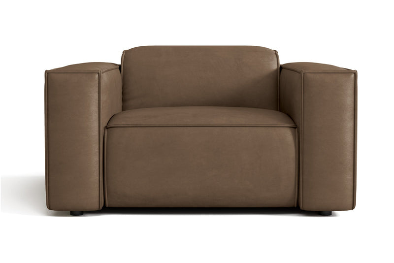 Valencia Emery Top Grain Leather Recliner Seat, Brown