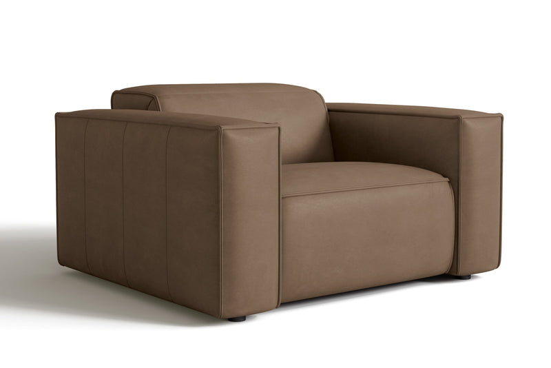Valencia Emery Top Grain Leather Recliner Seat, Brown