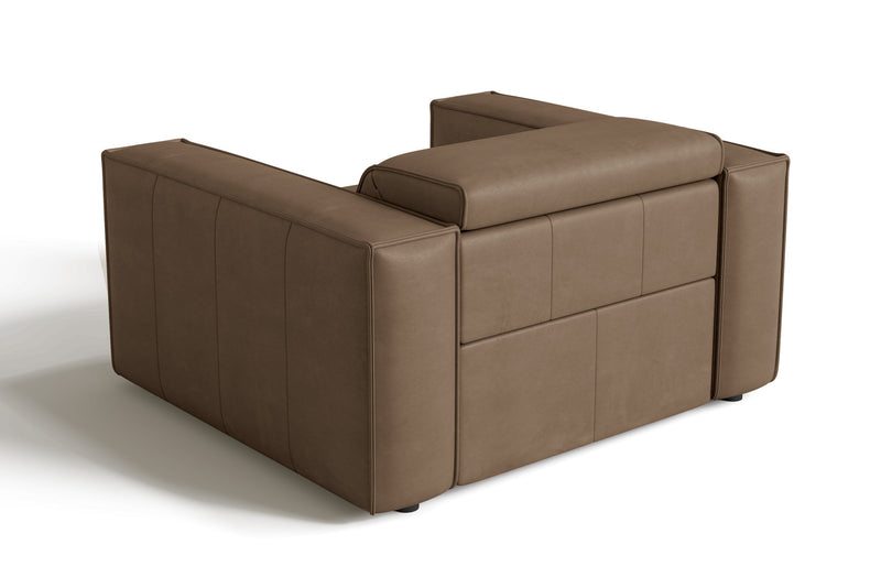 Valencia Emery Top Grain Leather Recliner Seat, Brown