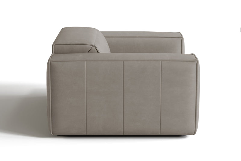 Valencia Emery Top Grain Leather Recliner Seat, Light Grey