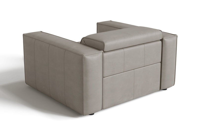Valencia Emery Top Grain Leather Recliner Seat, Light Grey