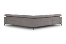 Valencia Esther Top Grain Leather Sofa, L-Shape with Left Chaise, Light Grey