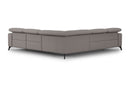 Valencia Esther Top Grain Leather Sofa, L-Shape with Right Chaise, Light Grey