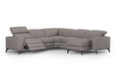 Valencia Esther Top Grain Leather Sofa, L-Shape with Right Chaise, Light Grey
