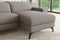 Valencia Esther Top Grain Leather Sofa, L-Shape with Right Chaise, Light Grey