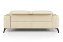 Valencia Esther Top Grain Leather Loveseat Sofa, Beige