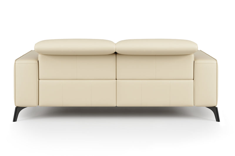 Valencia Esther Top Grain Leather Loveseat Sofa, Beige