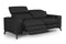 Valencia Esther Top Grain Leather Loveseat Sofa, Black