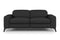Valencia Esther Top Grain Leather Loveseat Sofa, Black