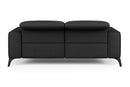 Valencia Esther Top Grain Leather Loveseat Sofa, Black